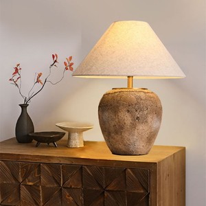 Lámpara <span class=keywords><strong>de</strong></span> mesa <span class=keywords><strong>de</strong></span> cúpula <span class=keywords><strong>cerámica</strong></span> hecha a mano arte olla <span class=keywords><strong>de</strong></span> arcilla tela pantalla lámpara <span class=keywords><strong>de</strong></span> mesa dormitorio Hotel cabecera E27 - Product Image 2