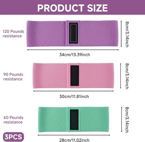 Gym Accessories Fitness Custom Hip Circle Bands Fabric <b>Booty</b> Resistance Band Wholesale - Product Image 3
