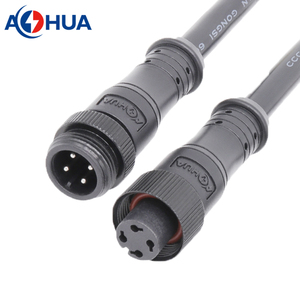 ระบบควบคุมการประมวลผลขั้วต่อแบบ M16 สำหรับการบิน สายสัญญาณไฟฟ้า ตัวผู้-ตัวเมีย M12 โลหะ กันน้ำระดับ IP65 ขั้วต่อ 4 ขา - Product Image 3