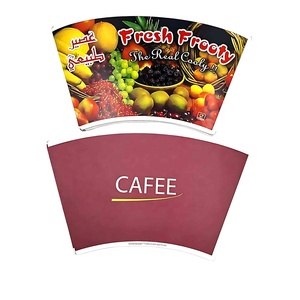 Tasse de papier de matière première de flexographie bon marché de vente d'usine 160gsm 180gsm tasse de papier de ventilateur personnalisé - Product Image 4