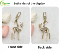 Llavero metálico Premium Perception Elegante con diseño de ciervo en 3D, color oro claro, para colgar en la bolsa, recuerdo, regalo corporativo