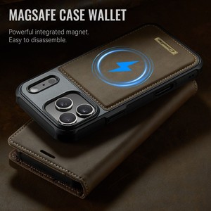 Étui portefeuille magnétique en cuir pour <span class=keywords><strong>iPhone</strong></span> 17 Pro Max 16 15 14 Plus 13 12 11 avec chargement sans fil et compartiments pour cartes - Product Image 2