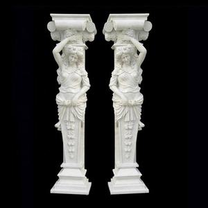 Mano tallada ornamentales blanco estatua de piedra <span class=keywords><strong>casa</strong></span> <span class=keywords><strong>Pilar</strong></span> diseño - Product Image 4