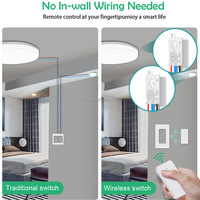 Interrupteur d'éclairage intelligent avec télécommande Fonctionne avec Alexa et Google Home 2.4GHz Wifi Light Awitch Commutateur Intelligent