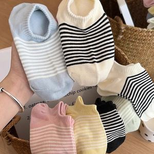 Women's Short Striped Boat <b>Socks</b> Thin Candy Color Non Slip Invisible Regular Casual <b>Socks</b> For Spring Summer - Product Image 1