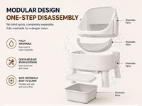 Bac à litière semi-ouvert autonettoyant en PP durable, grande capacité 75L, contrôle par application Tuya, capteur de sécurité, toilette pour chat