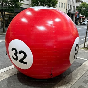 Balle de billard géante gonflable personnalisée de 4 m avec éclairage LED, balle de billard numérotée pour club de billard/publicité d'événements/décoration de salle/promotion - Product Image 1