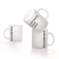 Mug en verre givré personnalisé par sublimation, motif personnalisable, tasse à café, cadeau créatif pour les fêtes, 11 oz, mug à impression par transfert thermique