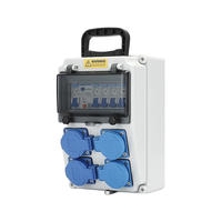 Caja de Distribución Industrial para Exteriores, Impermeable, 32A RCD, 16A MCB, 5 Orificios, 10A, Clasificación IP67, Precableada