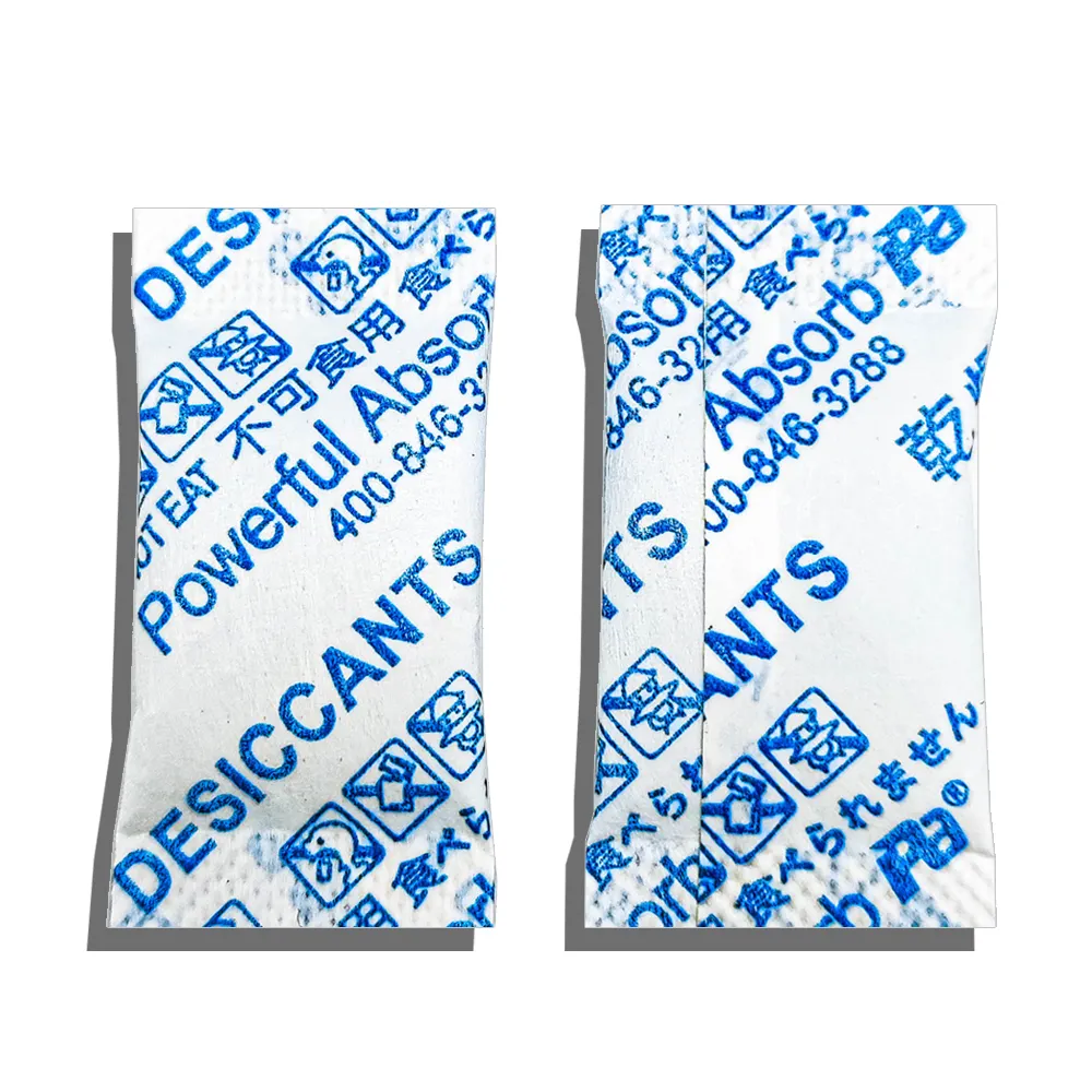 Absorción de humedad 1g desecante de cuentas de gel de sílice de grado alimenticio embalaje a prueba de polvo fabricante de bolsas de secado Impresión personalizada
