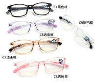 Lunettes tendance transparentes carrées anti-lumière bleue, montures en verre pour ordinateur Tr90, 180 °   Monture de lunettes à branches courbées, bon prix