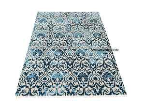 Alfombra Oushak Azul Turquesa Anudada a Mano, Alfombra Oriental de Lana, Alfombra Vintage, Alfombra Turca Boho para Sala de Estar - Product Image 6