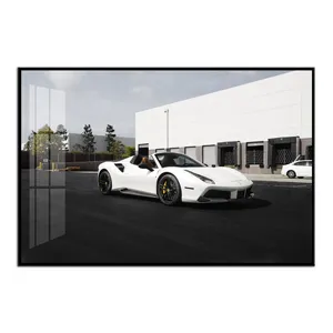WALL Decor White Luxury Car painting 488 Spider Wall print Paintings for home and garage decoration Still Life paints