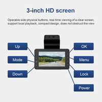 Caméra de tableau de bord pour voiture, double objectif 2K HD avec écran IPS, enregistreur vidéo WiFi, capteur G, garantie 1 an