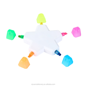 Resaltador con forma de pentagrama, Mini resaltador, productos creativos, rotulador de cinco colores, papelería para estudiantes - Product Image 2