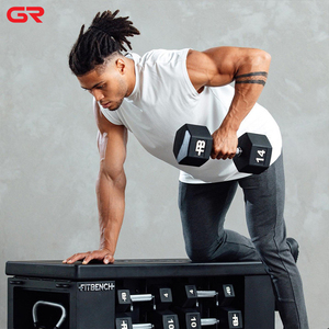 Conception de LOGO personnalisé pour hommes 100% <span class=keywords><strong>coton</strong></span> col étendu gilet surdimensionné ample débardeur lourd sans manches t-shirts pour hommes - Product Image 2