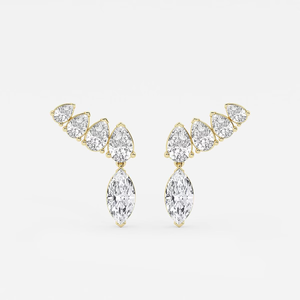 Pendientes de Oreja con Diamantes Cultivados en Laboratorio, Corte Marquesa, 4 Quilates, Forma de Pera, Joyería Elegante y de Lujo para Mujer, Estilo Moderno - Product Image 5