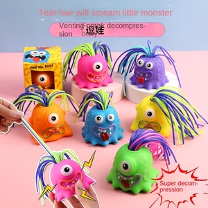 Juguete Antiestrés de Goma con Sonido, Monstruo de Goma Divertido para Apretar, con Pelo para Jalar, para Niños y Adultos, Regalo de Broma para Fiestas - Product Image 5