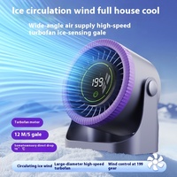 Ventilateur de bureau mural silencieux avec affichage numérique, rechargeable par USB, haute vitesse, portable, mini ventilateur de table pour voyage, camping, voiture