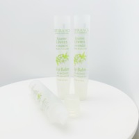 Emballage cosmétique en tube rond compressible imprimé offset avec bouchon à vis pour rouge à lèvres en plastique transparent 10 ml