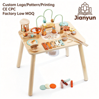 Table d'activités en bois 8-en-1 à prix d'usine, centre de formation à la coordination œil-main pour bébé, cadeau Montessori pour l'éducation à domicile