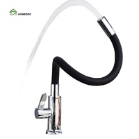 Robinet de cuisine en plastique pas cher à poignée unique et trou unique avec douchette extractible flexible à montage sur pont
