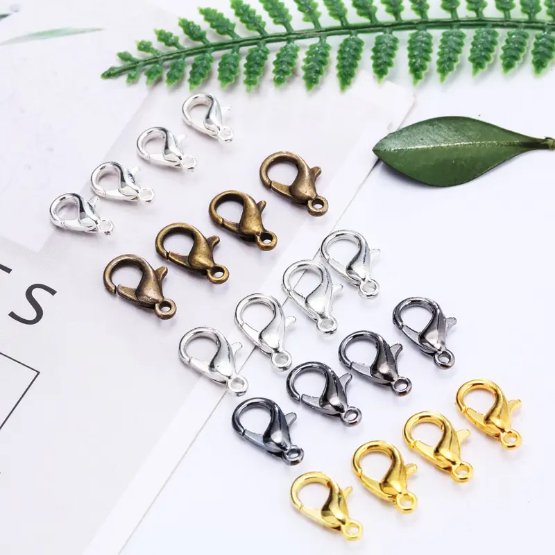 Wholesale Zinc Alloy Jewelry Accessories Clasps For Jewelry Making 10-16mm Silver Gold Lobster Clasps