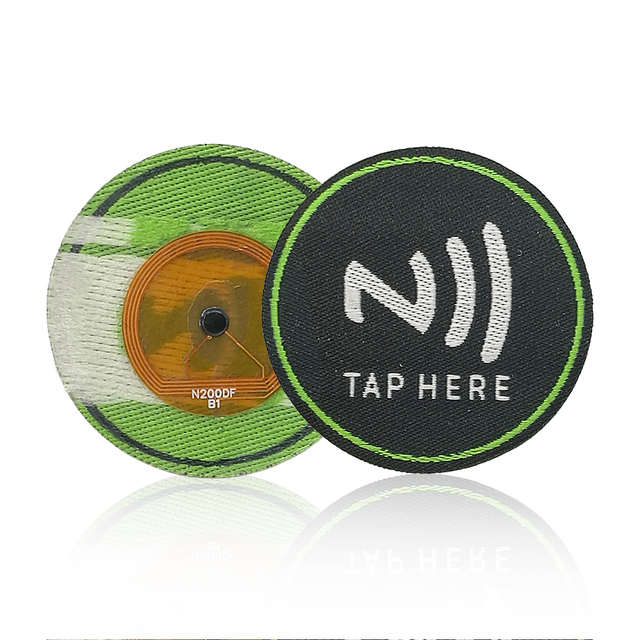 In Stock NFC Patch Custom Woven Iron-On Smart Patch for Fabric Waterproof Adhesive Backing 13.56MHz