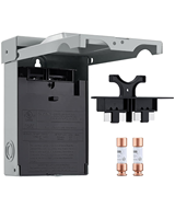 Interrupteur-sectionneur CA extractible BAREP homologué CULus 30A 120/240V avec fusible, boîtier métallique Type 3R extérieur pour unité de condensation CVC