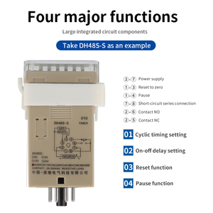 Digitaler LED Programmierbarer Zeitschalter DH48S-S 0,1S-99H Steckdosenbasis AC/DC 12V 24V 36V 110V 220V 380V Wiederholzyklus-<span class=keywords><strong>Timer</strong></span> - Product Image 5