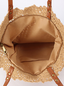 A Generation of Large-capacity Woven Bag Seaside Vacation Daily Leisure Photo Fashion Ladies Bag Spring Soft Tanjing - Product Image 3