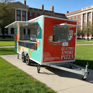 Cocina móvil cuadrada de fibra de vidrio y acero inoxidable con certificación DOT CE VIN para remolque de venta de hot dogs y hamburguesas - Product Image 2