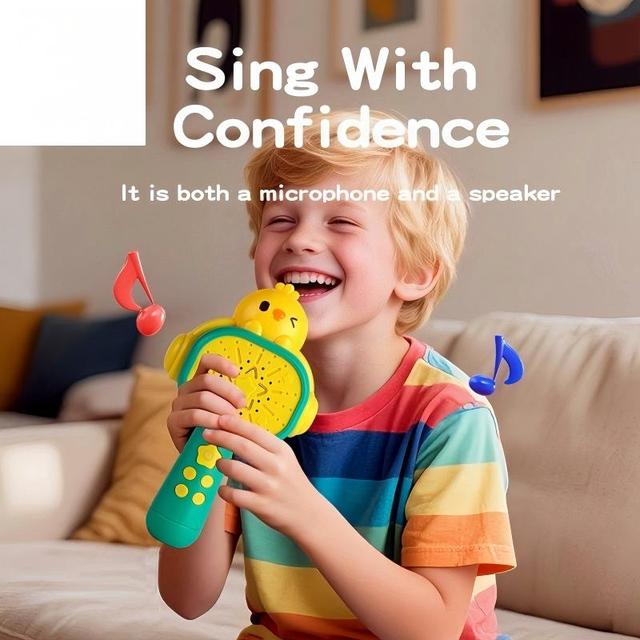 Cute Duck Kids 2-in-1 Microphone Singing Mic Speaker Educational Plastic Music Toy Gift for Children 14+ TOPSKY TOYS