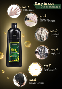 In magazzino 5 minuti naturale senza amoniac bottiglia leggera quotidiana colore permanente scuro nero marrone cinese shampoo colorante per capelli alle erbe - Product Image 5