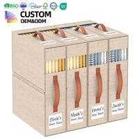 Organisateur de draps pliable avec fenêtre pour ensembles de literie, boîte de rangement pour placard à linge