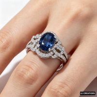 Bague de cocktail de luxe pour femme en or massif 18 carats plaqué or 14 carats avec rubis et diamant de laboratoire taille ovale serti à griffes, idéale pour les soirées