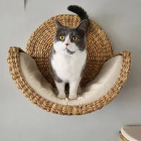 Panier mural artisanal de qualité supérieure pour chat en jacinthe d'eau naturelle écologique, décoration d'intérieur la plus vendue