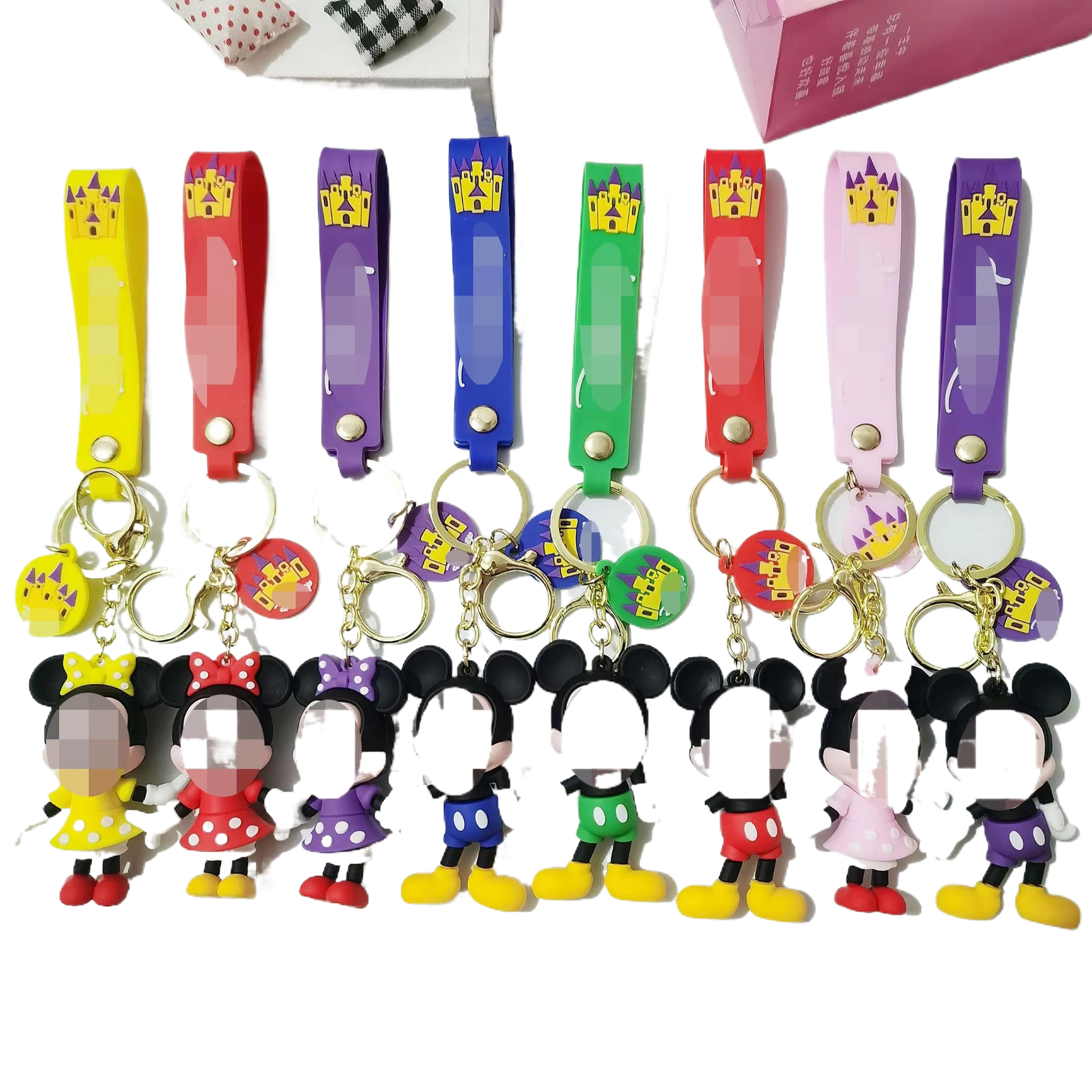 3D Doll <strong>Mickey</strong> Minnie <strong>Mouse</strong> Keychains PVC Cartoon Design Anti-Lost Kids Gift Custom Car Key <strong>Accessories</strong>