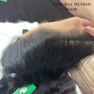 Peluca de Cabello Humano Natural Negro Liso con Frente de Encaje HD, Diseño Moderno, Precio al por Mayor - Product Image 3