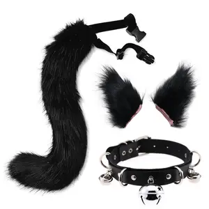 2024 New Arrival Sang Trọng Sexy Trang Phục Fox Tai Đuôi Set Halloween Đồ Trang Sức Kẹp Tóc Hiển Hiện Đạo Cụ Phụ Kiện Trang Phục Phim Hoạt Hình Cho Cô Gái