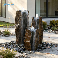 Fontaines d'eau en basalte naturel en gros, fontaines d'eau extérieures pour jardin, lac, parc, villa, design moderne, garantie à vie