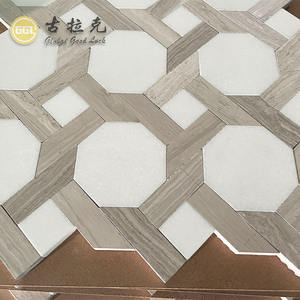 Thassos White Mix Wood Marble Octogone Mosaïque de marbre pour carreaux de sol <span class=keywords><strong>et</strong></span> de mur - Product Image 5