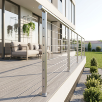 Système de garde-corps en câble d'aluminium et d'acier inoxydable, kit de garde-corps en câble noir pour balcon, escalier, terrasse