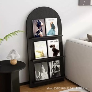 Porte-revues en bois massif à 4 niveaux, étagère décorative durable sur pied pour salon, bureau à domicile - Product Image 2