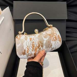 Bolsos de Mano de Lujo para Mujer con Flores Bordadas de Perlas para Graduación 2025, Bolsos de Noche para Boda, Estilo Chino, Bolso de Mano Brillante - Product Image 4