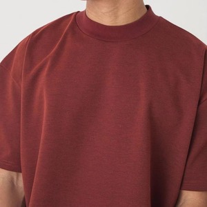 T-shirt pour homme à manches courtes, col roulé, coupe classique, couleur unie, tricoté, 100% coton, respirant, écologique, en solde - Product Image 3