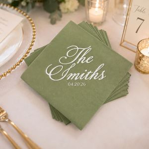 Serviettes de cocktail carrées de luxe personnalisées faites à la main pour mariage avec logo gaufré en feuille d'or, écologiques - Product Image 1