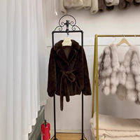 Manteau en fausse fourrure de lapin imprimé léopard pour femme, vêtement décontracté en cuir et fourrure, coupe ample et tendance