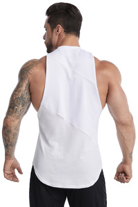 Magliette da <span class=keywords><strong>uomo</strong></span> senza maniche di nuovo Design canottiere da palestra personalizzate bianche nere semplici canotte asciutte Quicy - Product Image 2