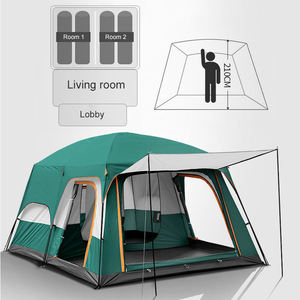 Tienda de campaña de dos capas para diversión familiar, tienda impermeable de 2 habitaciones para acampar al aire libre - Product Image 4